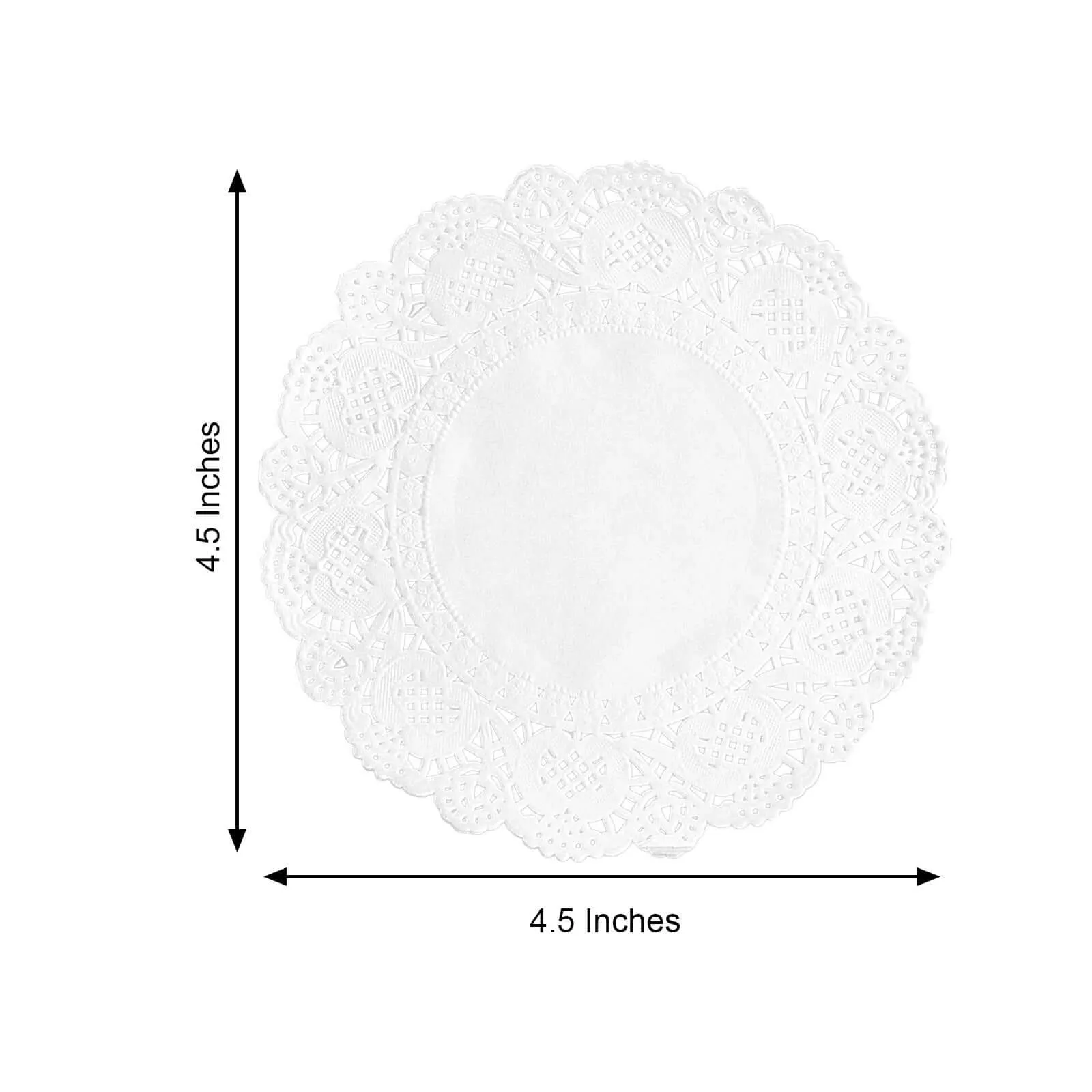 100 Pcs White Round Food Grade Paper Lace Doilies 4"