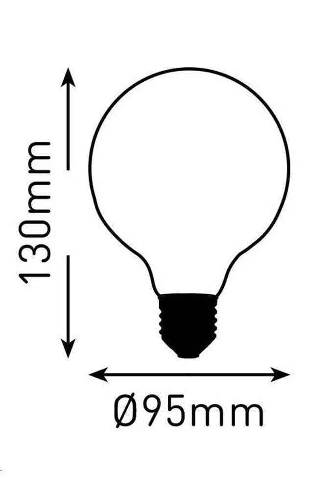 6W E27 Filament LED G95 Round 3000K Bulb Dimmable