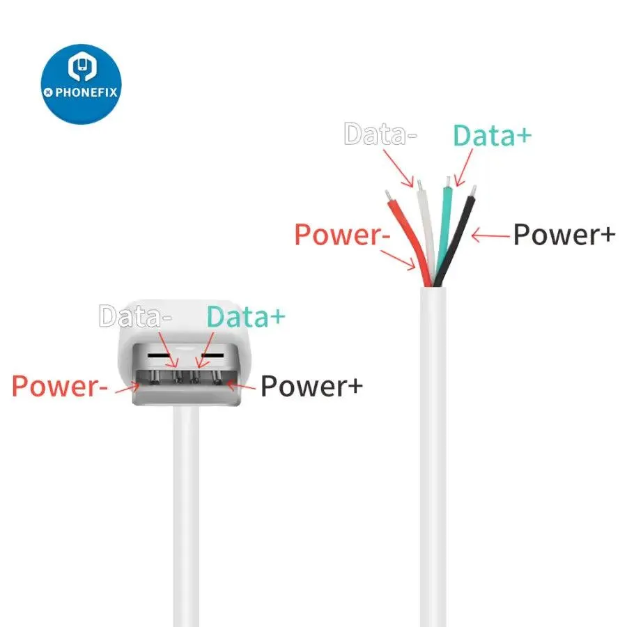 A Type USB 2.0 Male To 4 Wires Open Cable For DIY OEM Soldering