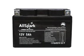 AllSpark 12v 5ah 180CCA Ultralight Lithium Go Kart Battery 850g