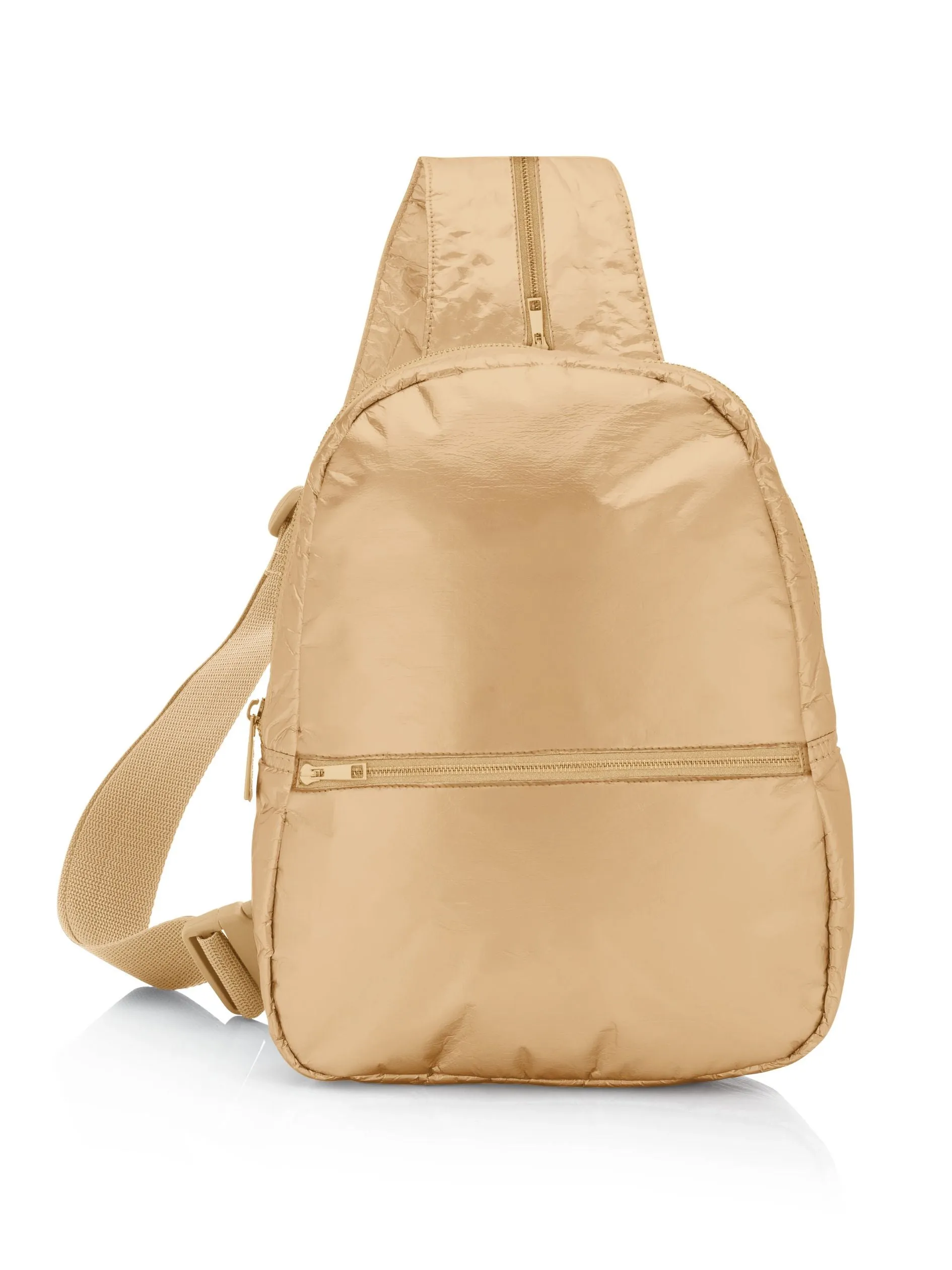 Backpack and Convertible Sling Bag in Gold