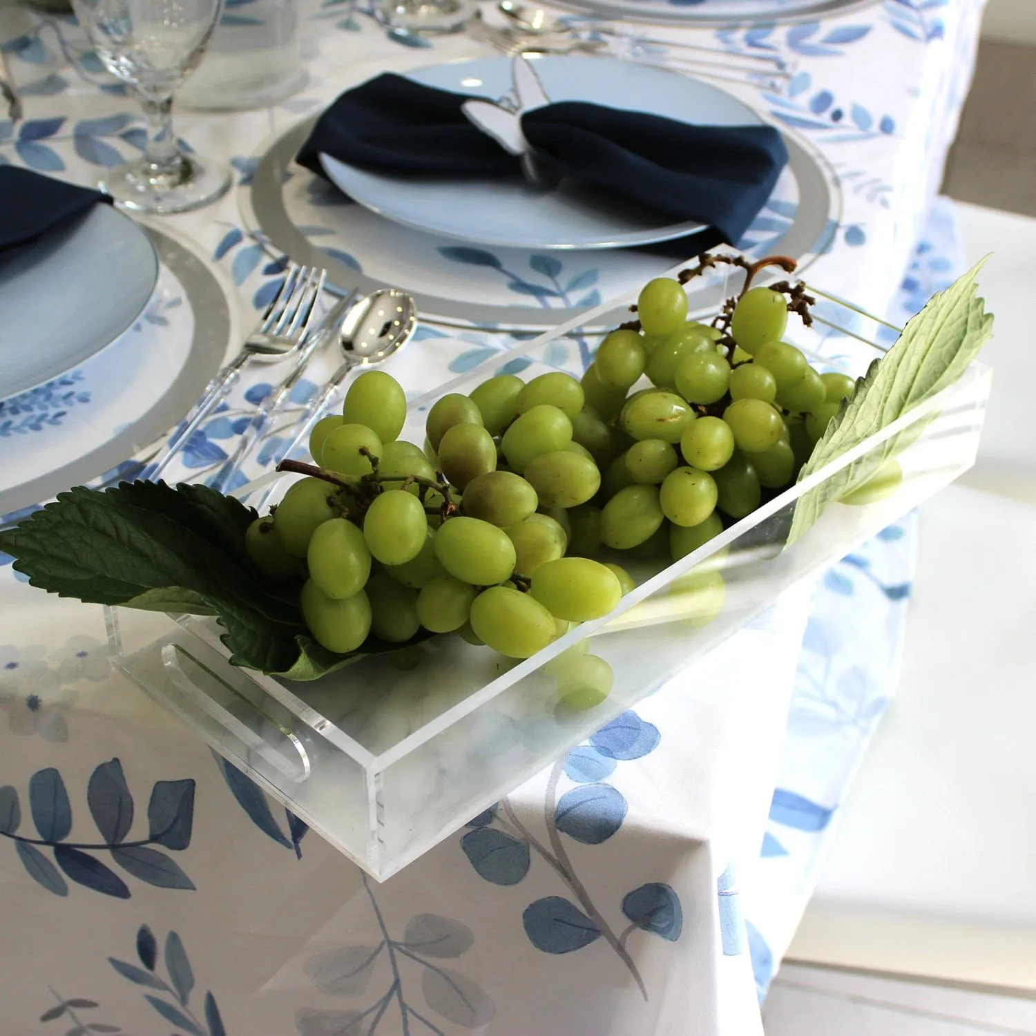 Blue & White Floral Tablescape