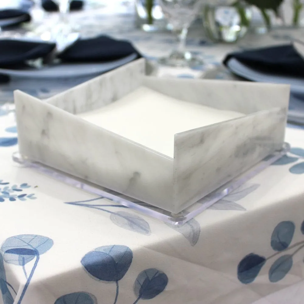 Blue & White Floral Tablescape