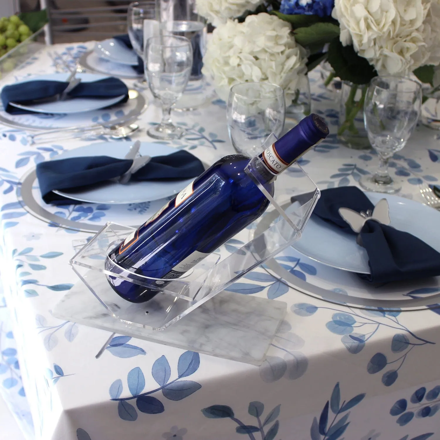 Blue & White Floral Tablescape