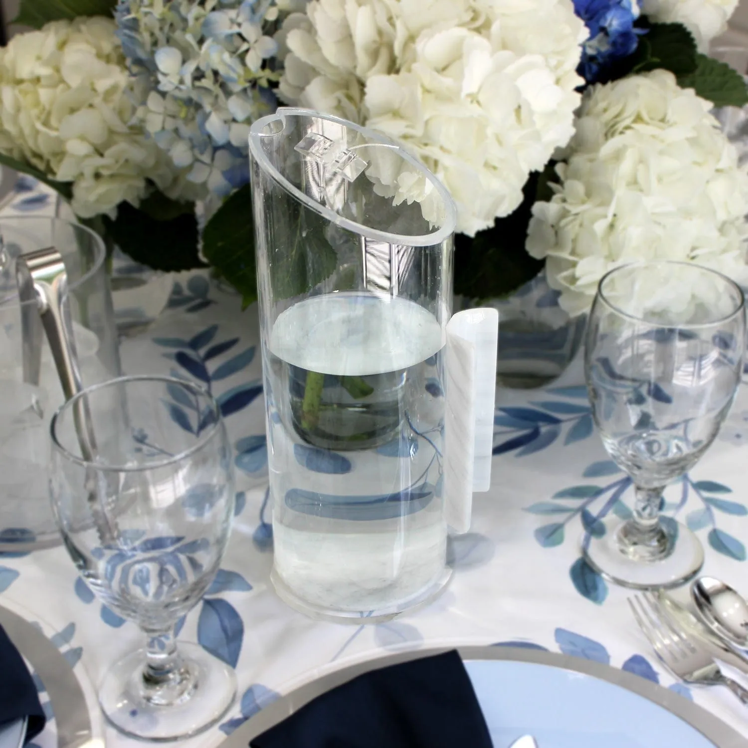 Blue & White Floral Tablescape