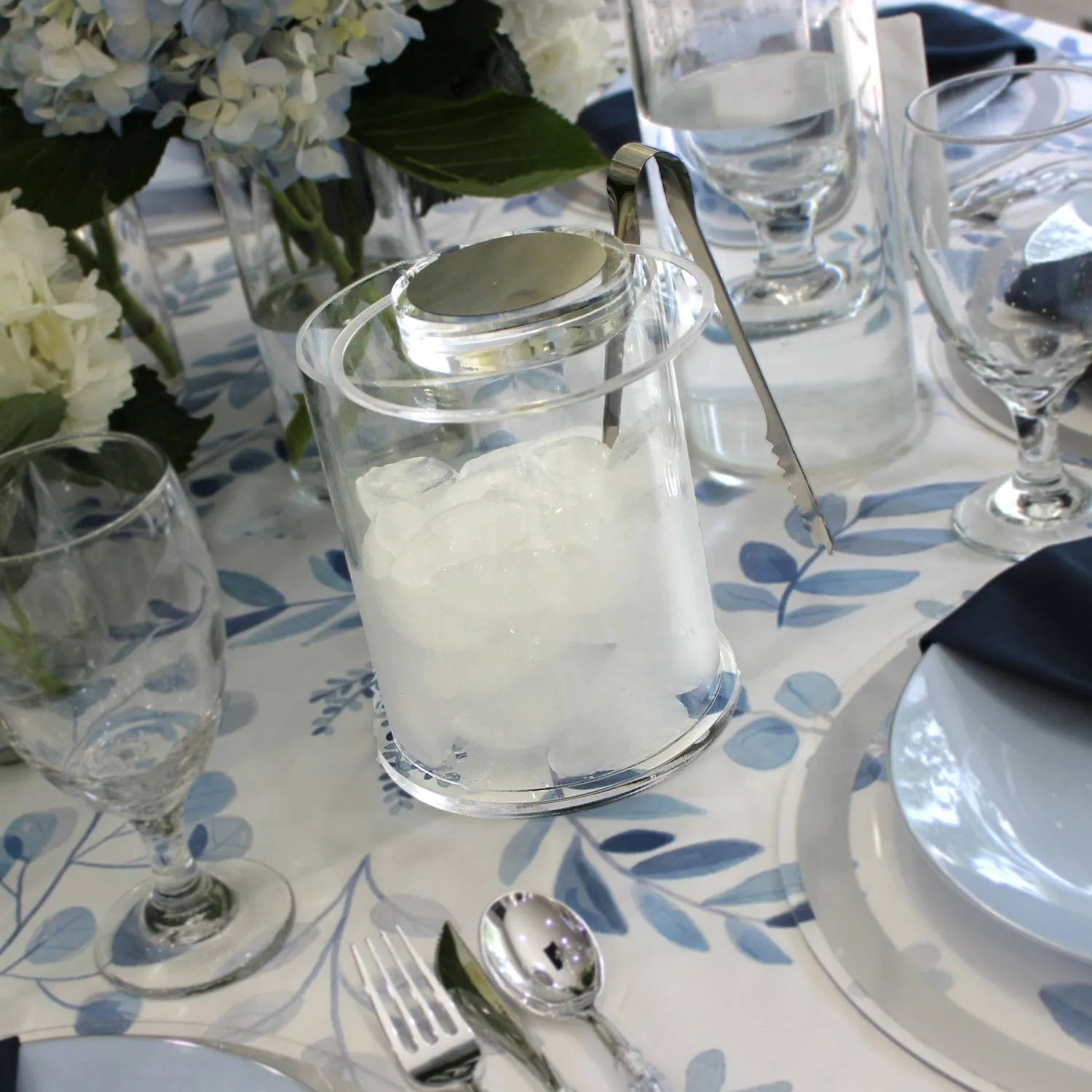 Blue & White Floral Tablescape