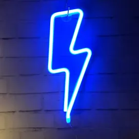 Blue Neon Lightning Bolt