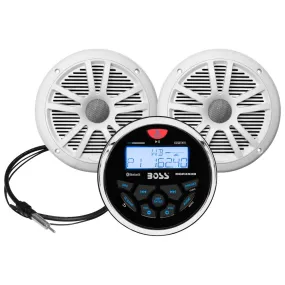 Boss Audio Systems MCKGB350W.6 Marine Gauge Receiver Speakers, Bluetooth, No CD