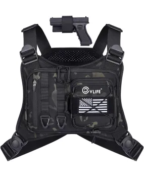 CVLIFE Outdoor Tactical Chest Bag Lightweight EDC Chest Rig Bag