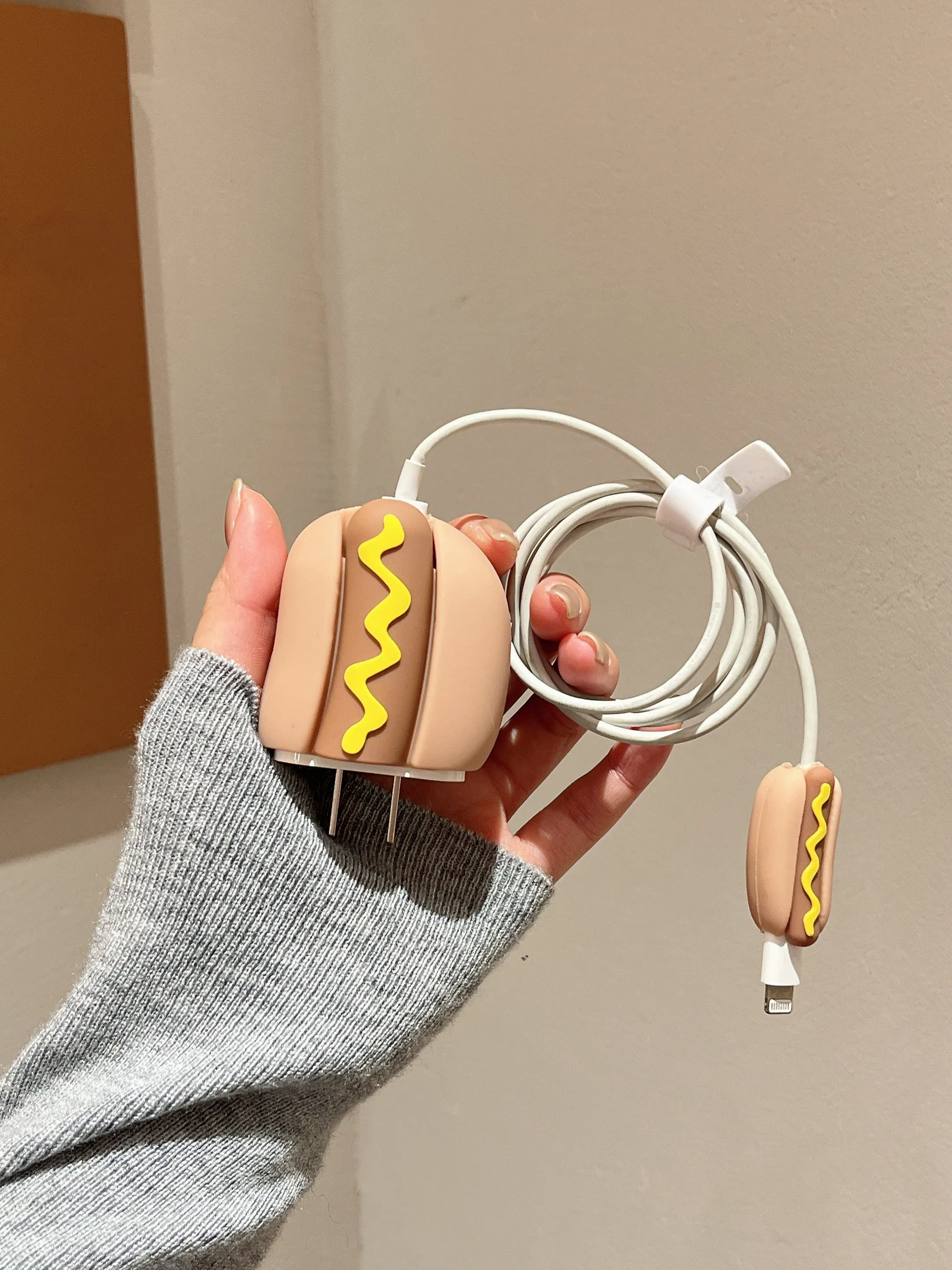 Delicious Hot Dog Designer Charger Case for iPhone Chargers ( Compatible for Indian Chargers )