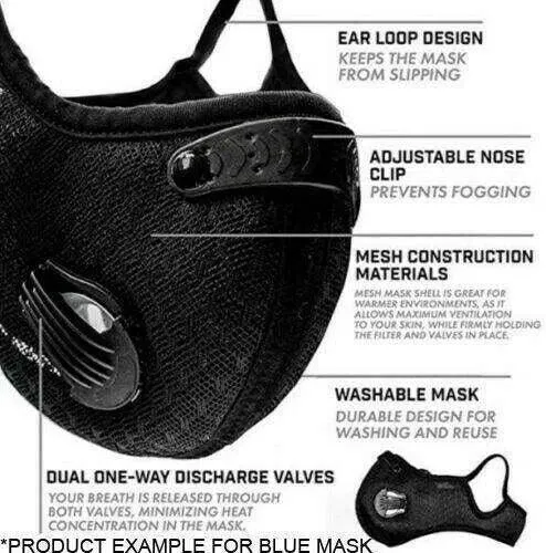 FuturePPE Mesh Sports Mask with 5-Layer Carbon Activated Filter