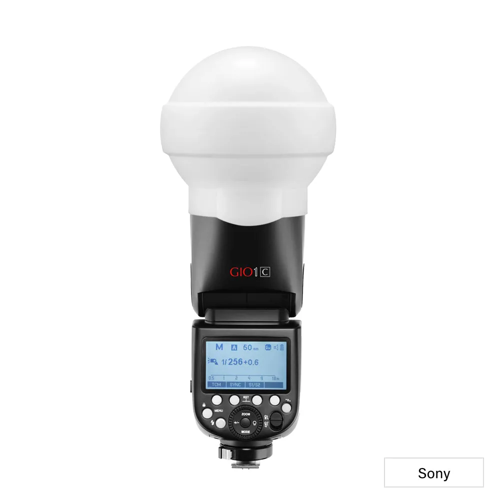 GIO1 Round Head On and Off Camera Speedlite & Diffuser Dome