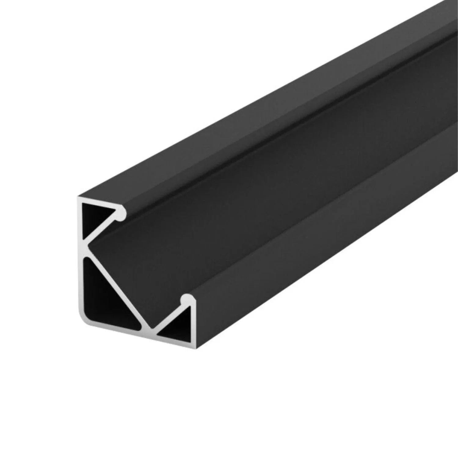 LED Strip Aluminium Corner Profile Black Milky Cover Channel 19x19mm