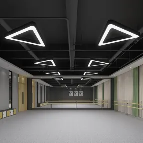 Metallic Modern LED Chandelier Lighting - A Triangular Ceiling Light Perfect for Your Gym