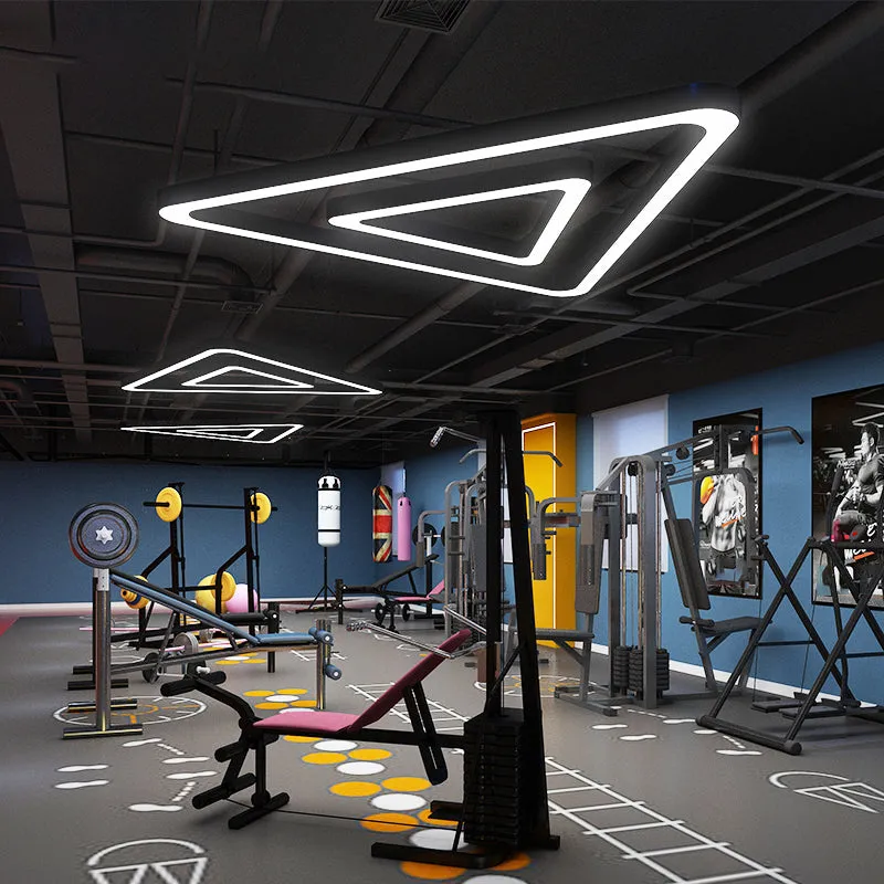 Metallic Modern LED Chandelier Lighting - A Triangular Ceiling Light Perfect for Your Gym