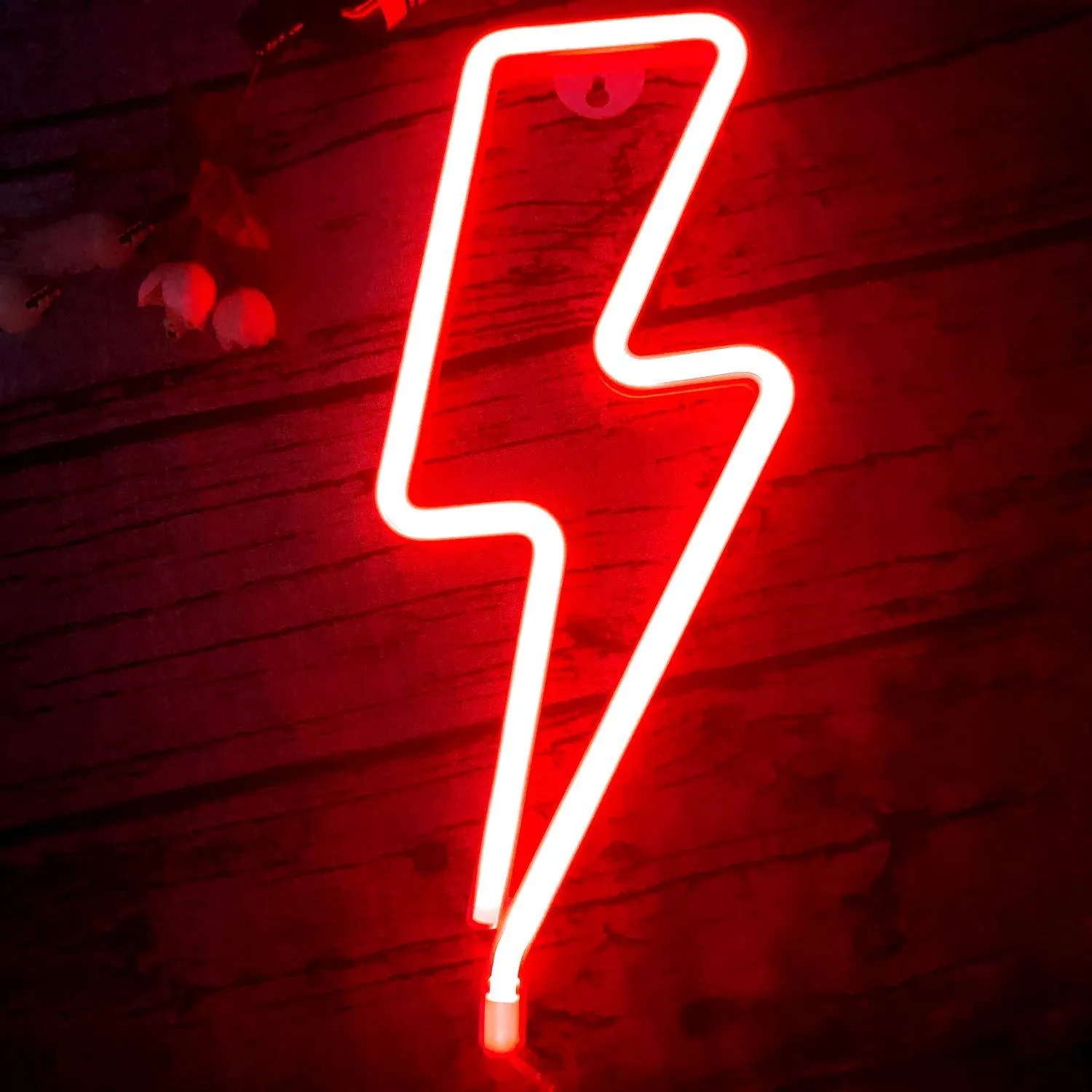 Red Neon Lightning Bolt