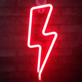 Red Neon Lightning Bolt