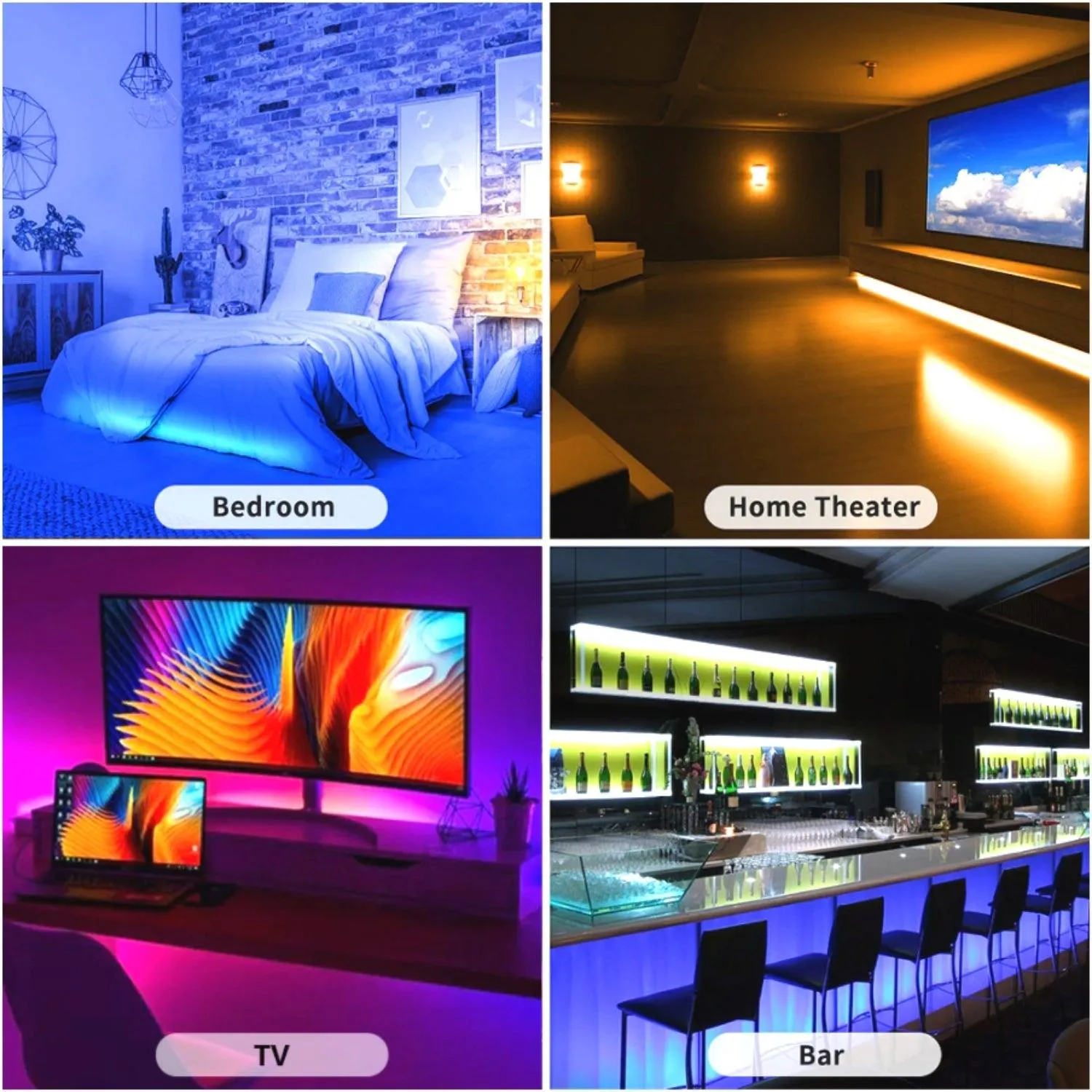 RGB LED Strip Light Kit, 5050 12V, Non-Waterproof IP20, 60 LEDs/m, 5 Meters, Enhanced Brightness