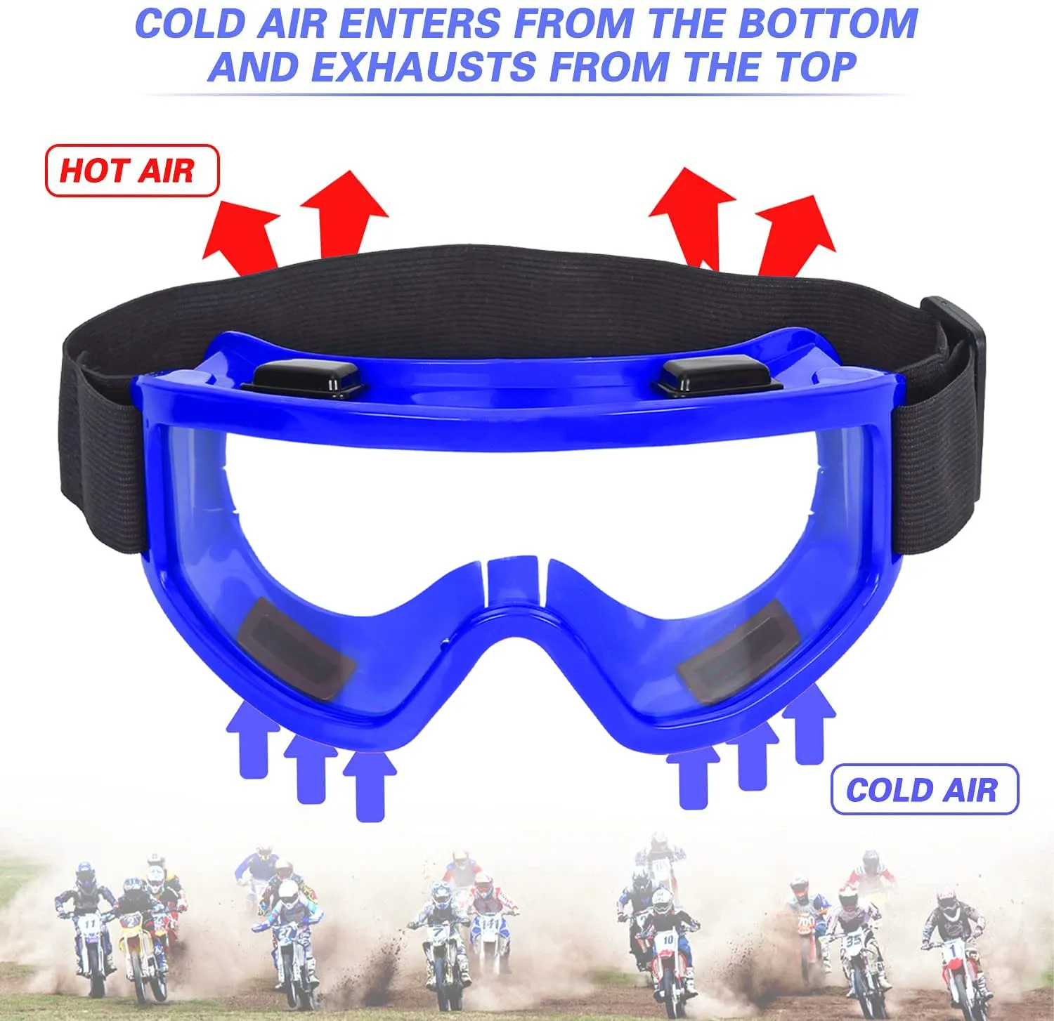 Strauss Offroad Motorcycle/Bike Goggle, (Blue)