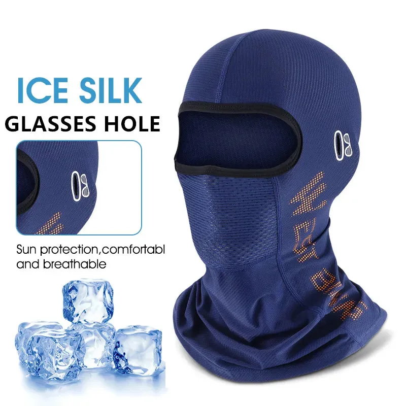 Summer Cycling Balaclava Ice Silk Sun UV Protection Bicycle Motorcycle Caps Face Cover Fishing Hiking Sports Hats