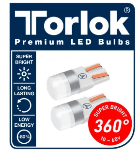 Torlok 360 Super Bright LED Parking T10 Bulbs 12 / 24v