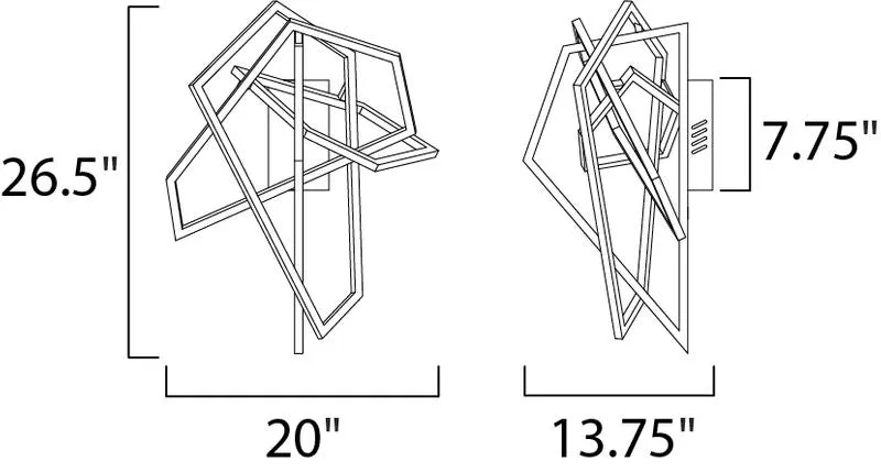 Trapezoid 26.5" Single Light Wall Sconce in Polished Chrome