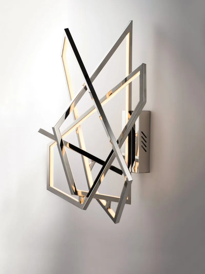 Trapezoid 26.5" Single Light Wall Sconce in Polished Chrome