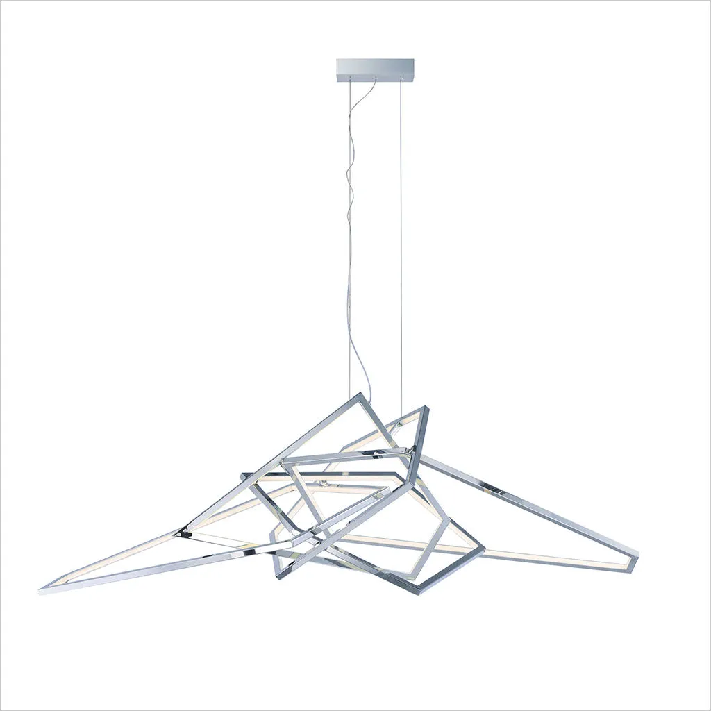 Trapezoid LED Pendant - Chrome